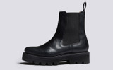 Milly | Womens Chelsea Boots in Black Leather | Grenson - Side View
