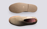 Colin | Chelsea Boots for Men in Beige Suede | Grenson - Top and Sole View