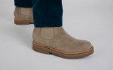 Colin | Chelsea Boots for Men in Beige Suede | Grenson - Lifestyle View