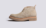Clement | Mens Chukka Boots in Beige Suede | Grenson - Side View