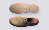 Clement | Mens Chukka Boots in Beige Suede | Grenson - Top and Sole View