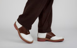 Bellamy | Mens Saddle Shoes in White and Tan | Grenson - Lifestyle View 2