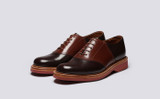 Bellamy | Mens Saddle Shoes in Tan and Brown | Grenson - Main View