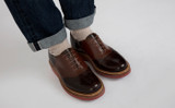 Bellamy | Mens Saddle Shoes in Tan and Brown | Grenson - Lifestyle View
