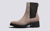 Tilly | Womens Chelsea Boots in Beige Suede | Grenson - Side View