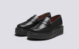 Celeste | Womens Black Loafers with Wedge Sole | Grenson - Main View