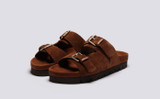 Florin | Mens Sandals in Brown Suede | Grenson - Main View