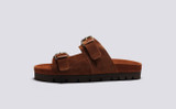 Florin | Mens Sandals in Brown Suede | Grenson - Side View