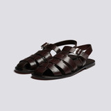Quincy Mens Sandals in Dark Brown Leather Grenson
