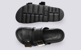 Ida | Womens Sandals in Black Leather | Grenson - Top and Sole View