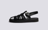 Queenie | Womens Sandals in Black Colorado Leather | Grenson - Side View