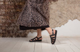 Queenie | Womens Sandals in Black Colorado Leather | Grenson - Lifestyle View