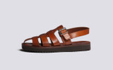 Queenie | Womens Sandals in Tan Leather | Grenson - Side View