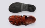 Queenie | Womens Sandals in Tan Leather | Grenson - Top and Sole View
