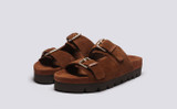 Flora | Womens Sandals in Brown Suede | Grenson - Main View