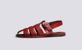 Queenie | Womens Sandals in Red Leather | Grenson - Side View