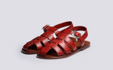 Queenie | Womens Sandals in Red Leather | Grenson - Main View