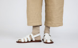 Queenie | Womens Sandals in White Leather | Grenson - Lifestyle View