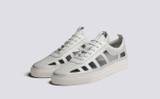 Sneaker 76 | Mens Cutout Sneakers in White Leather | Grenson - Main View