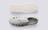 Sneaker 76 | Mens Cutout Sneakers in White Leather | Grenson - Top and Side View