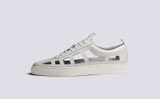 Sneaker 76 | Mens Cutout Sneakers in White Leather | Grenson - Side View