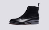 Balmoral | Mens Boots in Black Calf Leather | Grenson - Side View