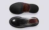 Desmond | Mens Boots in Black Bookbinder Leather | Grenson - Top and Sole View