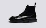 Desmond | Mens Boots in Black Bookbinder Leather | Grenson - Side View