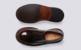 Dermot | Mens Shoes in Brown Bookbinder Leather | Grenson - Top and Sole View