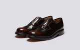 Camden | Mens Derby Shoes in Dark Brown Leather | Grenson - Main View