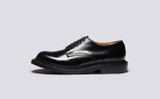 Dermot | Mens Shoes in Black Bookbinder Leather | Grenson - Side View