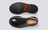 Dermot | Mens Shoes in Black Bookbinder Leather | Grenson - Top and Sole View