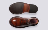 Desmond | Mens Boots in Brown Bookbinder Leather | Grenson - Top and Sole View