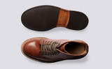 Arabella | Womens Boots in Chestnut Goat Leather | Grenson - Top and Sole View