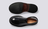 Devon | Womens Shoes in Black Bookbinder Leather | Grenson - Top and Sole View