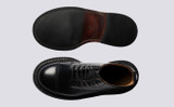 Demi | Womens Boots in Black Bookbinder Leather | Grenson - Top and Sole View