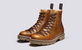 Brady | Mens Hiker Boots in Olive Tanned Leather | Grenson - Main View