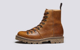 Brady | Mens Hiker Boots in Olive Tanned Leather | Grenson - Side View