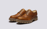 Archie | Mens Brogues in Olive Tanned Leather | Grenson - Main View