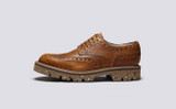 Archie | Mens Brogues in Olive Tanned Leather | Grenson - Side View