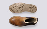 Milly | Womens Chelsea Boots in Olive Tanned Leather | Grenson - Top and Sole View