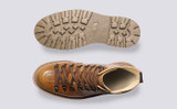 Nanette | Womens Hiker Boots in Olive Tanned Leather | Grenson - Top and Sole View