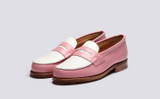 Epsom | Womens Loafers in Pink and White Leather | Grenson - Main View