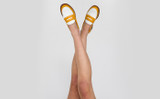 Epsom | Womens Loafers in Yellow and White Leather | Grenson - Lifestyle View