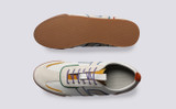 Sneaker 51 + | Mens Trainers in White with Multi Suede | Grenson - Top and Sole View