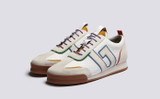 Sneaker 51 + | Mens Trainers in White with Multi Suede | Grenson - Main View