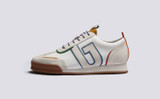 Sneaker 51 + | Mens Trainers in White with Multi Suede | Grenson - Side View