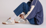 Sneaker 51 + | Mens Trainers in White with Multi Suede | Grenson - Lifestyle View