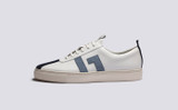 Sneaker 67 | Mens Sneakers in White with Blue Suede | Grenson - Side View