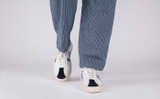 Sneaker 67 | Mens Sneakers in White with Blue Suede | Grenson - Lifestyle View